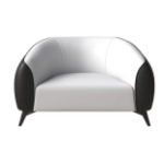 Picture of Single-Seater Leather Sofa Accent Armchair with Stainless Steel Legs