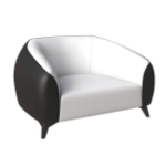 Picture of Single-Seater Leather Sofa Accent Armchair with Stainless Steel Legs