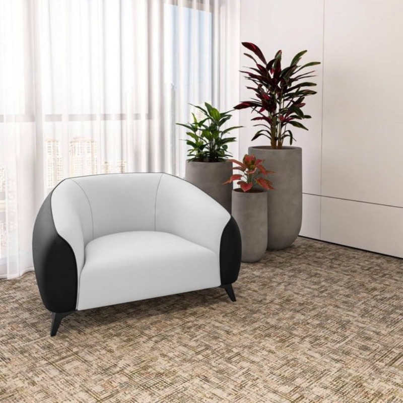 Picture of Single-Seater Leather Sofa Accent Armchair with Stainless Steel Legs