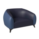 Picture of Single-Seater Leather Sofa Accent Armchair with Stainless Steel Legs