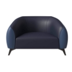 Picture of Single-Seater Leather Sofa Accent Armchair with Stainless Steel Legs