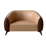 Picture of Single-Seater Leather Sofa Accent Armchair with Stainless Steel Legs