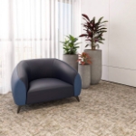 Picture of Single-Seater Leather Sofa Accent Armchair with Stainless Steel Legs