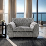 Picture of Gray Chenille, Foam, Solid Wood Chair