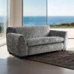 Picture of Gray  Chenille, Foam, Solid Wood Sofa, Loveseat and Chair