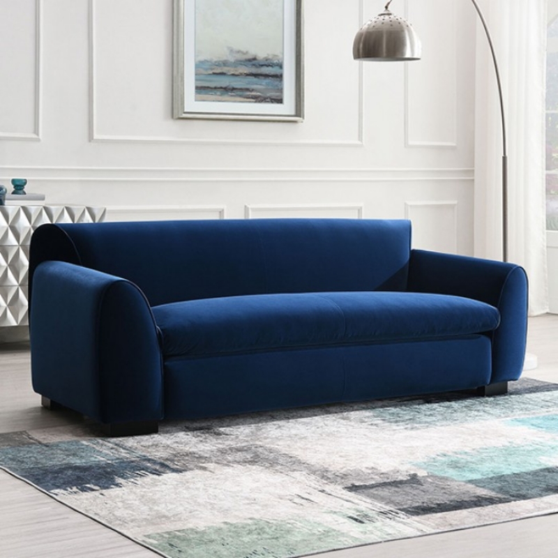 Picture of Royal Blue Chenille, Foam, Solid Wood Sofa