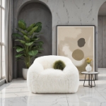 Picture of White Soft and Luxurious Swivel Chair