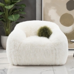 Picture of White Soft and Luxurious Swivel Chair