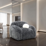Picture of Dark Gray Soft and Luxurious Sofa, Loveseat and Swivel Chair