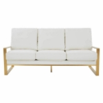 Picture of Gold/Silver Frame Leather Full Size White Sofa