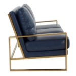 Picture of Gold/Silver Frame Leather Full Size Navy Blue Sofa