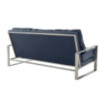 Picture of Gold/Silver Frame Leather Full Size Navy Blue Sofa