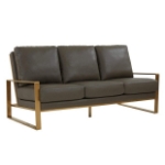 Picture of Gold/Silver Frame Leather Full Size Grey Sofa