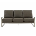 Picture of Gold/Silver Frame Leather Full Size Grey Sofa