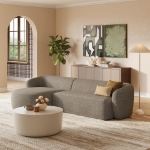 Picture of 2 Piece Left/Right Facing Boucle Fabric Modular Sofa