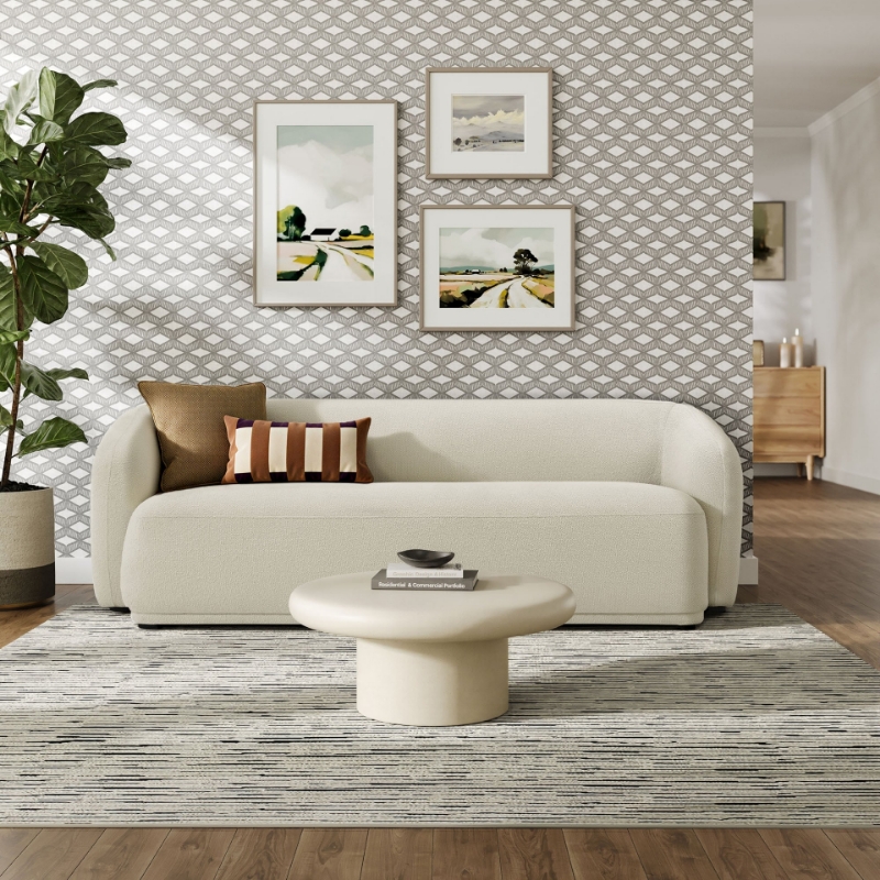 Picture of 88 Inch Boucle Fabric Modular Sofa