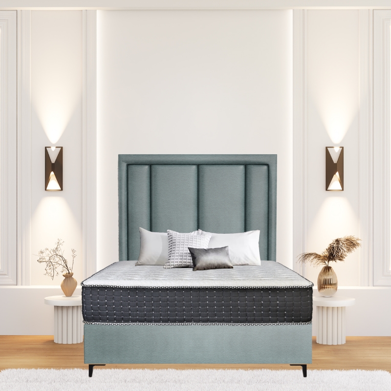 Picture of Upholstered bed with Axton Rimline Headboard