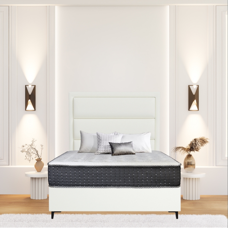 Picture of Upholstered bed with Concord Rimline Headboard