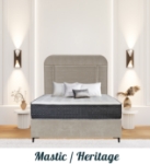 Picture of Upholstered bed with Mastic Heritage Headboard
