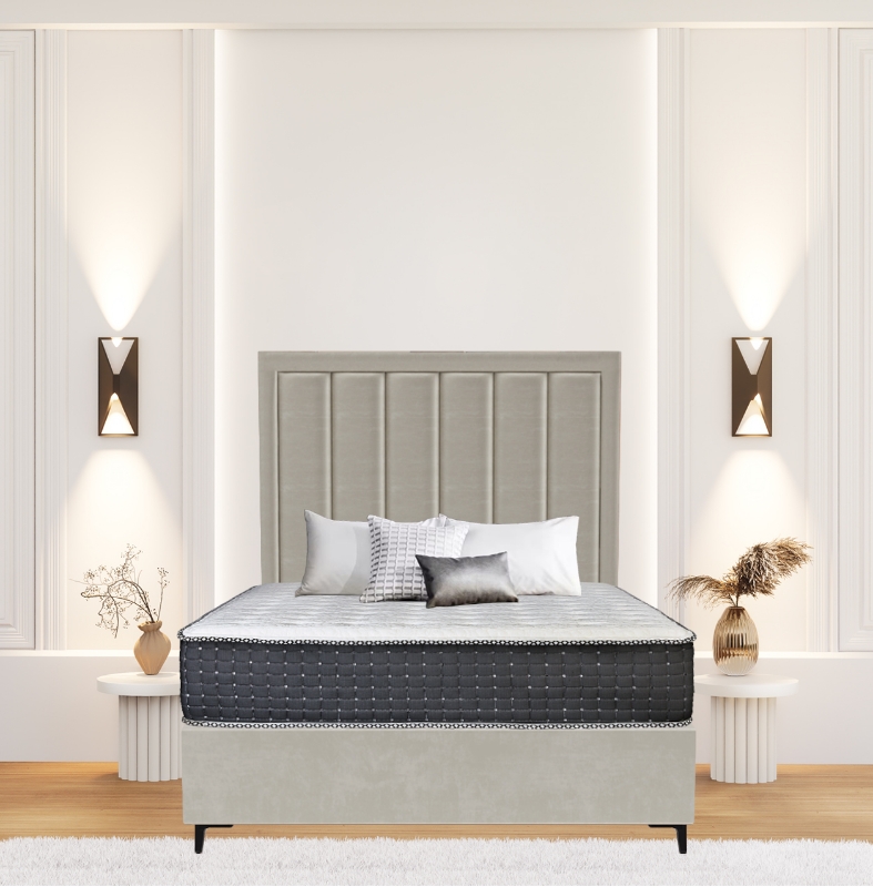 Picture of Upholstered bed with Signature Rimline Headboard