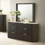Picture of Dark Walnut Dresser and Mirror