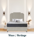 Picture of Upholstered bed with Wave Heritage Headboard