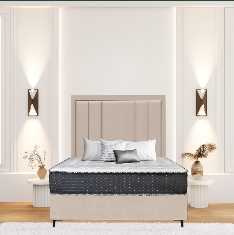 Picture of Upholstered bed with Windsor Rimline Headboard