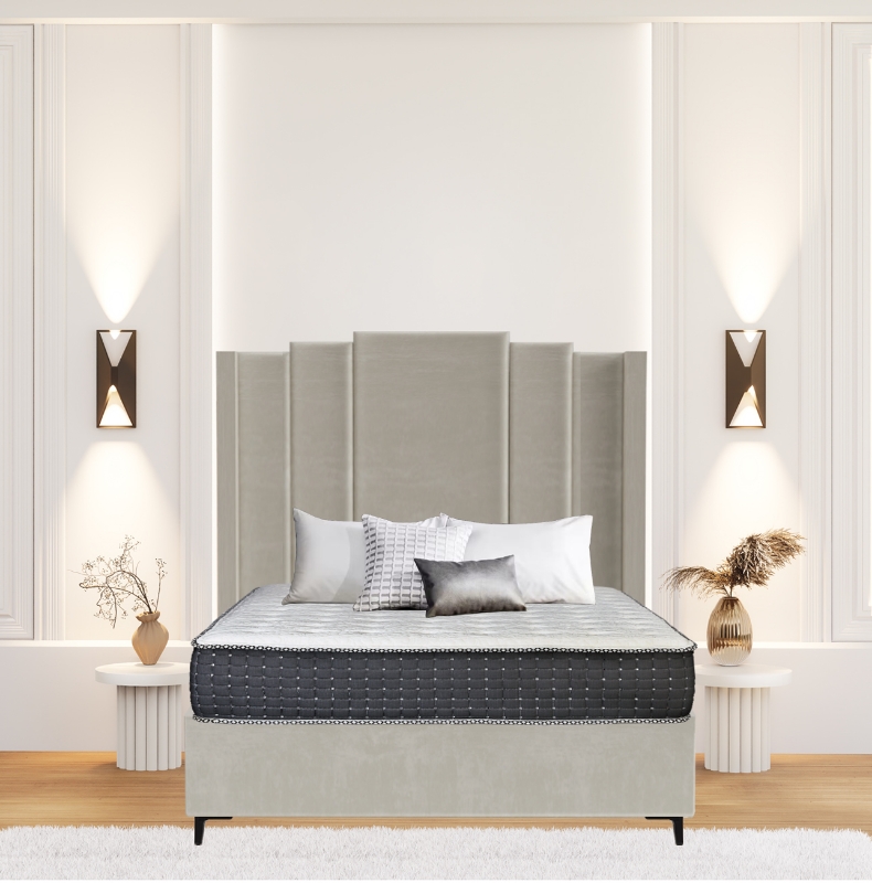 Picture of Upholstered bed with Heirloom Opulence Headboard