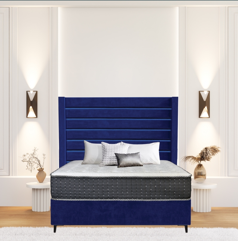 Picture of Upholstered bed with Oxford Opulence Headboard