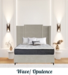 Picture of Upholstered bed with Wave Opulence Headboard