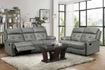 Picture of Gray genuine leather Sofa and Loveseat