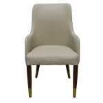 Picture of Dining Chair Upholstered in Leather with Rubberwood Base
