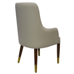 Picture of Dining Chair Upholstered in Leather with Rubberwood Base