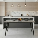 Picture of 62" Rectangular Dining Table with a Sintered Stone Tabletop and a Stainless Steel Base