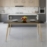 Picture of 62" Rectangular Dining Table with a Sintered Stone Tabletop and a Stainless Steel Base