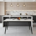 Picture of 71" Rectangular Dining Table with a Sintered Stone Tabletop and a Stainless Steel Base