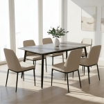 Picture of 71" Rectangular Dining Table with a Sintered Stone Tabletop and a Stainless Steel Base
