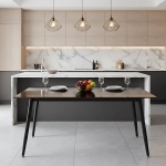 Picture of 71" Rectangular Dining Table with a Sintered Stone Tabletop and a Stainless Steel Base