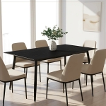 Picture of 71" Rectangular Dining Table with a Sintered Stone Tabletop and a Stainless Steel Base