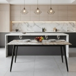 Picture of 71" Rectangular Dining Table with a Sintered Stone Tabletop and a Stainless Steel Base