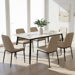 Picture of 71" Rectangular Dining Table with a Sintered Stone Tabletop and a Stainless Steel Base