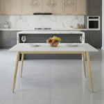 Picture of 71" Rectangular Dining Table with a Sintered Stone Tabletop and a Stainless Steel Base