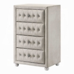 Picture of Beige And Pink 25"W X 38"H Full Upholstered Button Tufted Chest