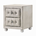 Picture of Beige And Pink Full Upholstered Button Tufted Night Stand
