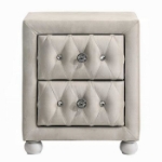Picture of Beige And Pink Full Upholstered Button Tufted Night Stand