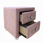 Picture of Full Upholstered Button Tufted Night Stand Pink