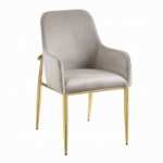 Picture of Gray Velvet and Mirrored Gold Finish Dining Chair