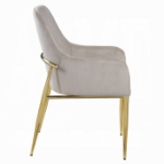 Picture of Gray Velvet and Mirrored Gold Finish Dining Chair