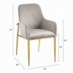 Picture of Gray Velvet and Mirrored Gold Finish Dining Chair