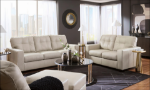 Picture of Genuine Leather Bone Color Sofa, Loveseat and Chair